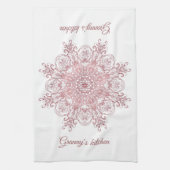 Ethnischer korallenroter Mit Blumenmandala. Handtuch (Vertikal)