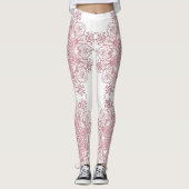 Ethnischer korallenroter Mit Blumenmandala. Leggings (Vorderseite)
