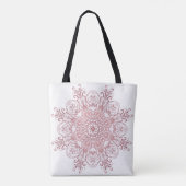 Ethnischer korallenroter Mit Blumenmandala. Tasche (Rückseite)