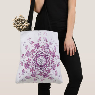 Ethnischer lila Mit Blumenmandala. Tasche
