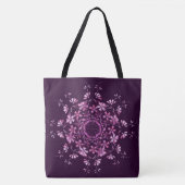 Ethnischer lila Mit Blumenmandala Tasche (Vorderseite)