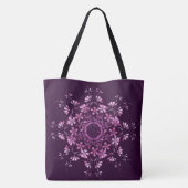 Ethnischer lila Mit Blumenmandala Tasche (Rückseite)
