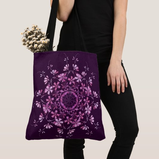Ethnischer lila Mit Blumenmandala Tasche (Von Nahem)