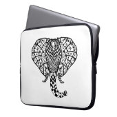 Ethnischer Muster-Elefant Laptopschutzhülle (Vorderseite Links)