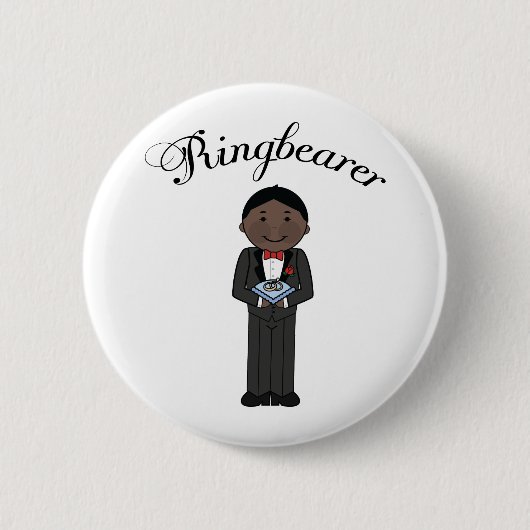 Ethnischer Ringbearer Hochzeits-Knopf Button (Vorderseite)