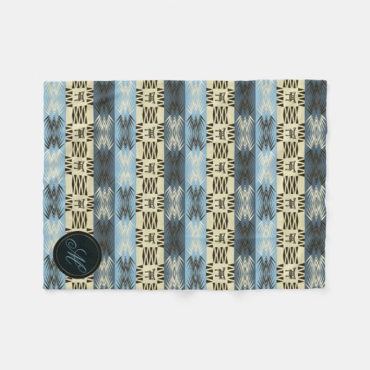 ethnischer Stammes- Afrikaner pattern.monogram. Fleecedecke (Vorderseite (Horizontal))