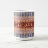 ethnischer Stammes- Afrikaner pattern.monogram. Verwandlungstasse (Zentrum)