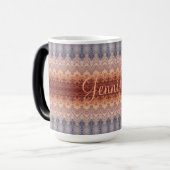 ethnischer Stammes- Afrikaner pattern.monogram. Verwandlungstasse (Vorderseite Links)