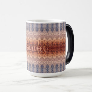 ethnischer Stammes- Afrikaner pattern.monogram. Verwandlungstasse