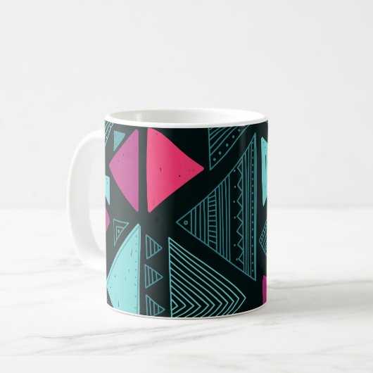 Ethnischer Stammesboho: Doodle Vintag. Kaffeetasse (Vorderseite Links)
