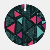 Ethnischer Stammesboho: Doodle Vintag. Ornament Aus Glas (Rückseite)