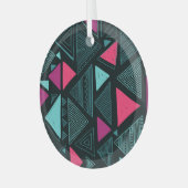 Ethnischer Stammesboho: Doodle Vintag. Ornament Aus Glas (Vorderseite links)