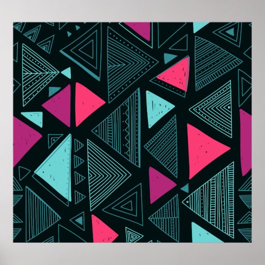 Ethnischer Stammesboho: Doodle Vintag. Poster (Vorne)