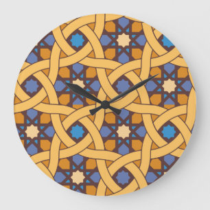 Ethnischer Stil Abstractes Mosaikmuster Große Wanduhr