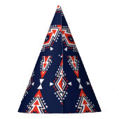 Ethnischer Stil, geometrisches nahtloses Muster. Partyhütchen (Rückseite)