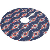 Ethnischer Stil, geometrisches nahtloses Muster. Polyester Weihnachtsbaumdecke (Schrägansicht)