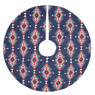 Ethnischer Stil, geometrisches nahtloses Muster. Polyester Weihnachtsbaumdecke