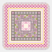 Ethnischer Stil Quadratischer Aufkleber (Vorderseite)