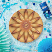 Ethnischer Sun. Geometrische Pappteller (Party)