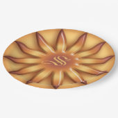 Ethnischer Sun. Geometrische Pappteller (Schrägansicht)