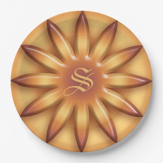 Ethnischer Sun. Geometrische Pappteller (Vorderseite)