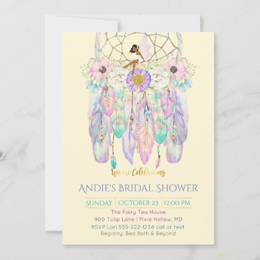 Ethnischer Traumfänger Boho jedes Farbpapier Einladung (Vorderseite)