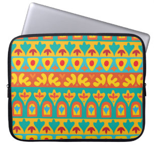 Ethnischer Vintager Garten Nahtloser Hintergrund Laptopschutzhülle