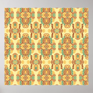 Ethnischer Vintager Trend: Bohemische Nahtlose Til Poster