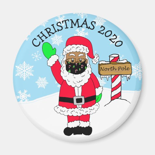 Ethnischer Weihnachtsmann im Nordpol 2020 Keepake Magnet (Vorne)