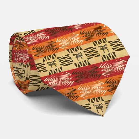 Ethnisches afrikanisches geometrisches Muster Krawatte (Gerollt)