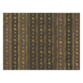 Ethnisches afrikanisches goldenes Muster auf Braun Tischdecke (Vorderseite (Horizontal))