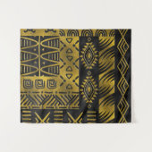 Ethnisches afrikanisches goldenes Muster auf Wandteppich (Vorderseite (Horizontal))