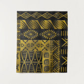 Ethnisches afrikanisches goldenes Muster auf Wandteppich (Vorderseite)