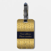 Ethnisches afrikanisches goldenes Muster mit Gepäckanhänger (Rückseite vertikal)