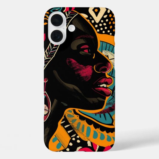 Ethnisches afrikanisches iPhone Case für 16 Plus i (Rückseite)