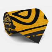 Ethnisches afrikanisches Muster-Gelb und Schwarzes Krawatte (Gerollt)