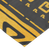 Ethnisches afrikanisches Muster-Gelb und Schwarzes Tischdecke (Schrägansicht)