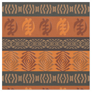 Ethnisches afrikanisches Muster mit Adinkra-Symbol Stoff
