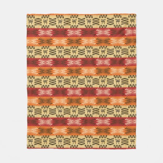 ethnisches afrikanisches Muster mit simbols. Fleecedecke (Vorderseite)