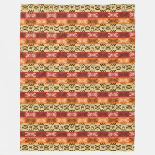 ethnisches afrikanisches Muster mit simbols. Fleecedecke (Vorderseite)