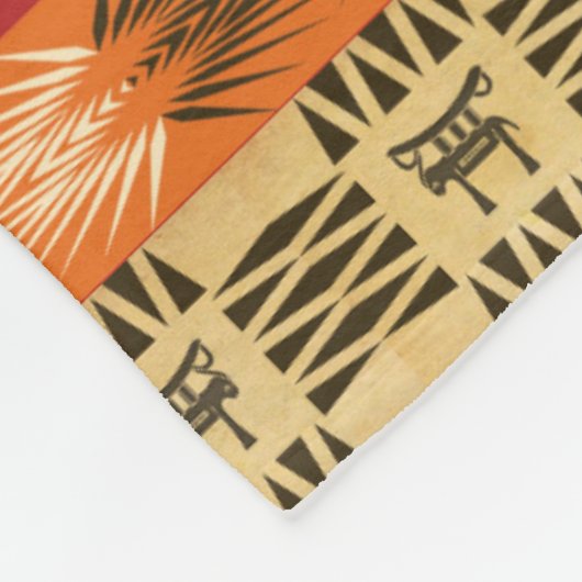 ethnisches afrikanisches Muster mit simbols. Fleecedecke (Ecke)