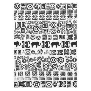 Ethnisches afrikanisches Muster Schwarzweiss-#1 Tischdecke