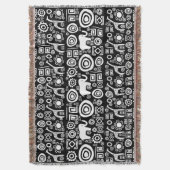Ethnisches afrikanisches Muster Schwarzweiss-#4 Decke (Vorderseite Vertikal)