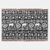 Ethnisches afrikanisches Muster Schwarzweiss-#4 Decke (Vorderseite)