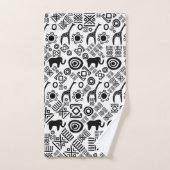 Ethnisches afrikanisches Muster Schwarzweiss-#5 Badhandtuch Set (Handtuch)