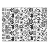 Ethnisches afrikanisches Muster Schwarzweiss-#5 Tischdecke (Vorderseite (Horizontal))