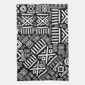 Ethnisches afrikanisches Muster Schwarzweiss-#6 Geschirrtuch (Vertikal)