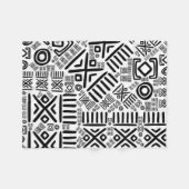 Ethnisches afrikanisches Muster Schwarzweiss-#8 Fleecedecke (Vorderseite (Horizontal))