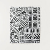 Ethnisches afrikanisches Muster Schwarzweiss-#8 Wandteppich (Vorderseite)