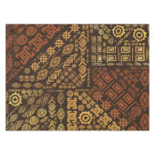 Ethnisches afrikanisches Musterbraun und Golde #10 Tischdecke (Vorderseite (Horizontal))